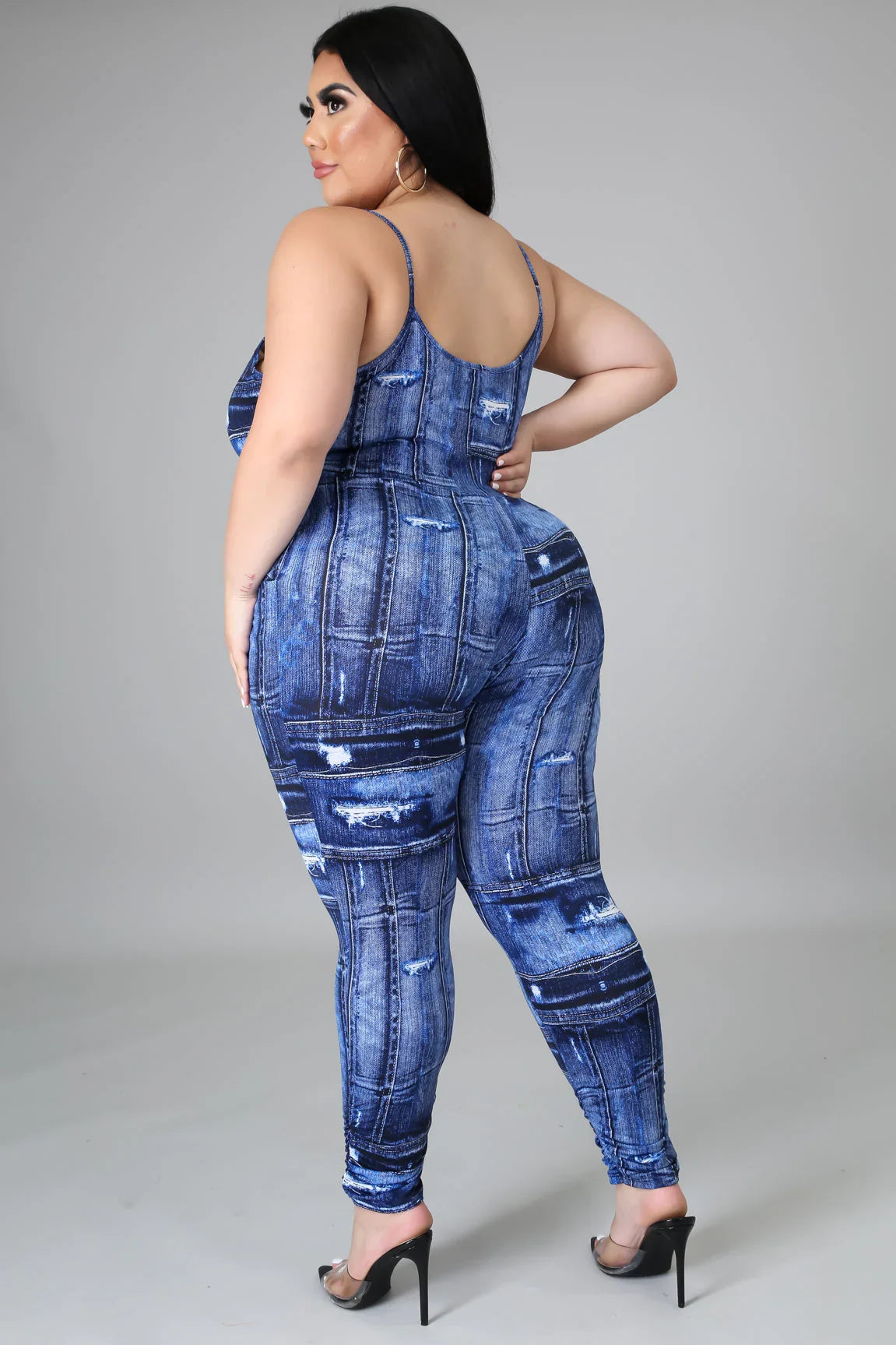 The Denim Print Jumpsuit
