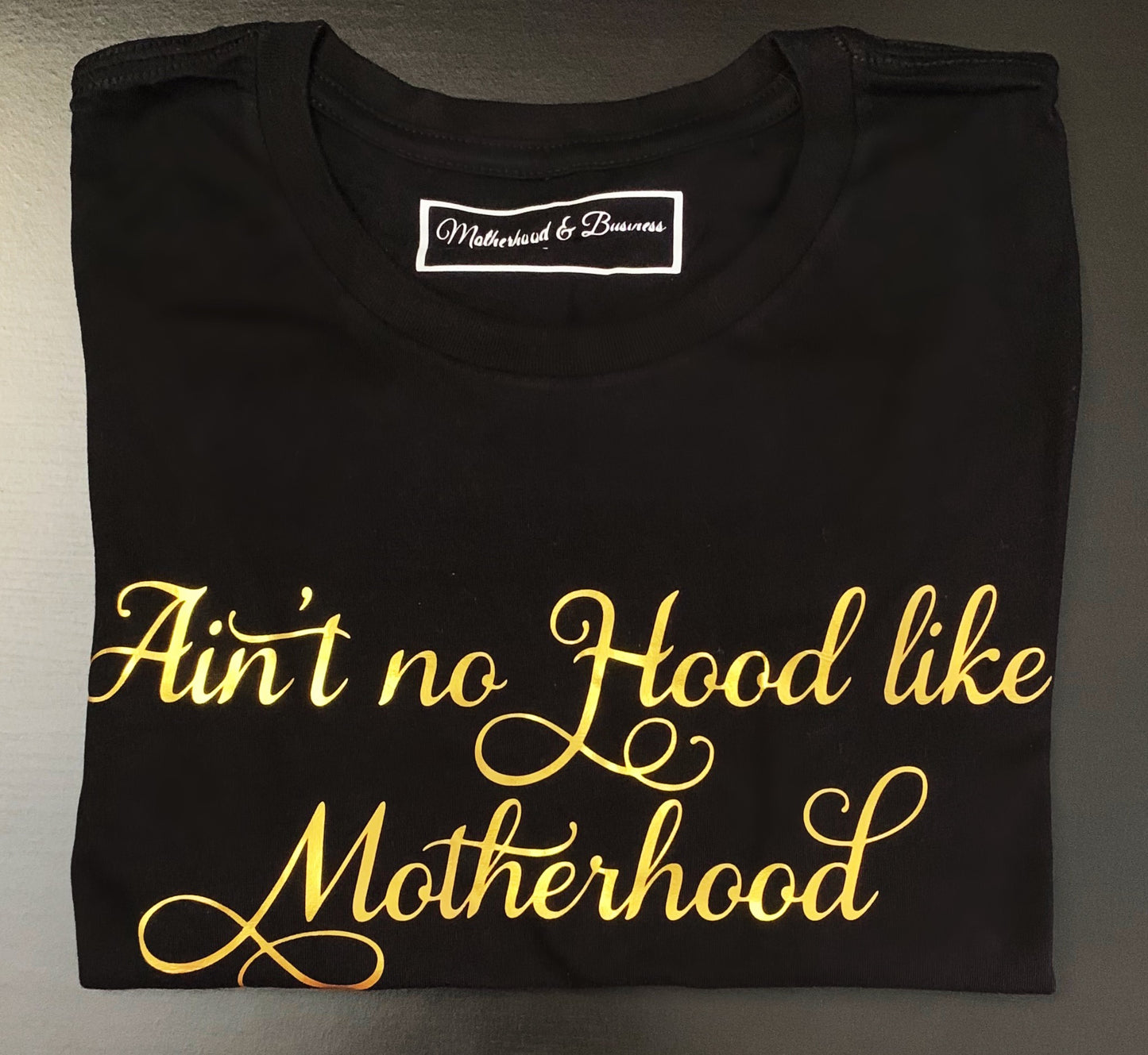 The MotherHOOD Tee-Black (Choose Your Font Color)